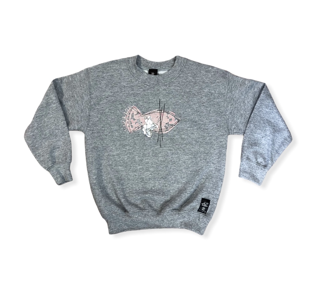 Chandail gris molleton enfant avec poisson