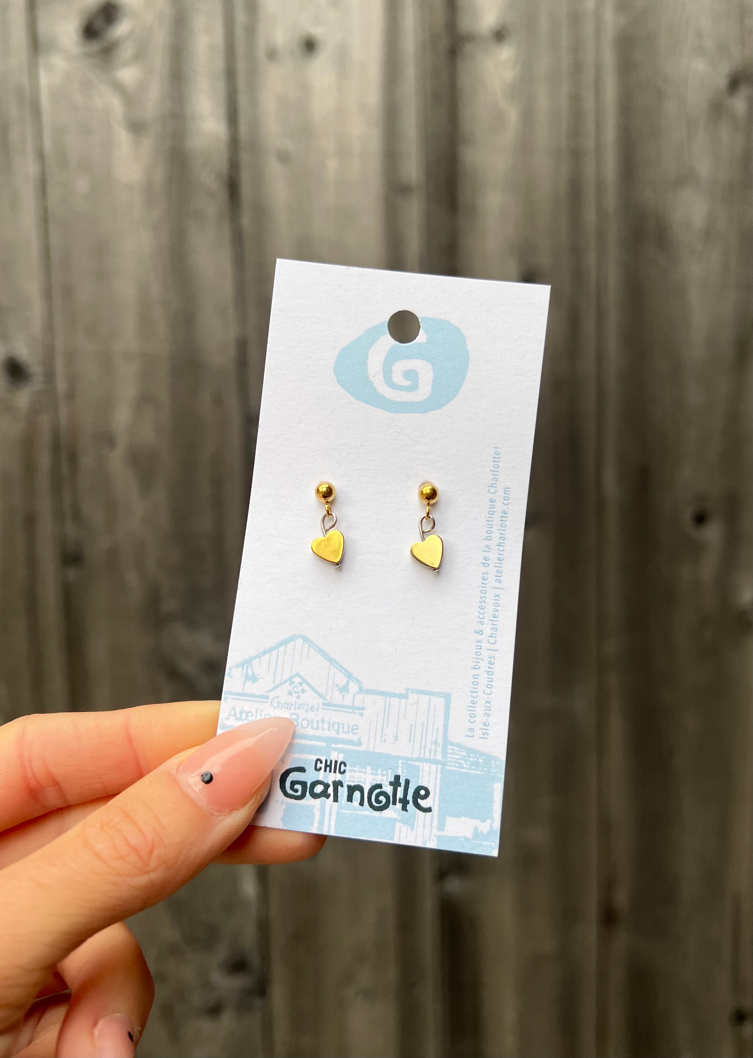 Boucles d'oreilles cœur d'or