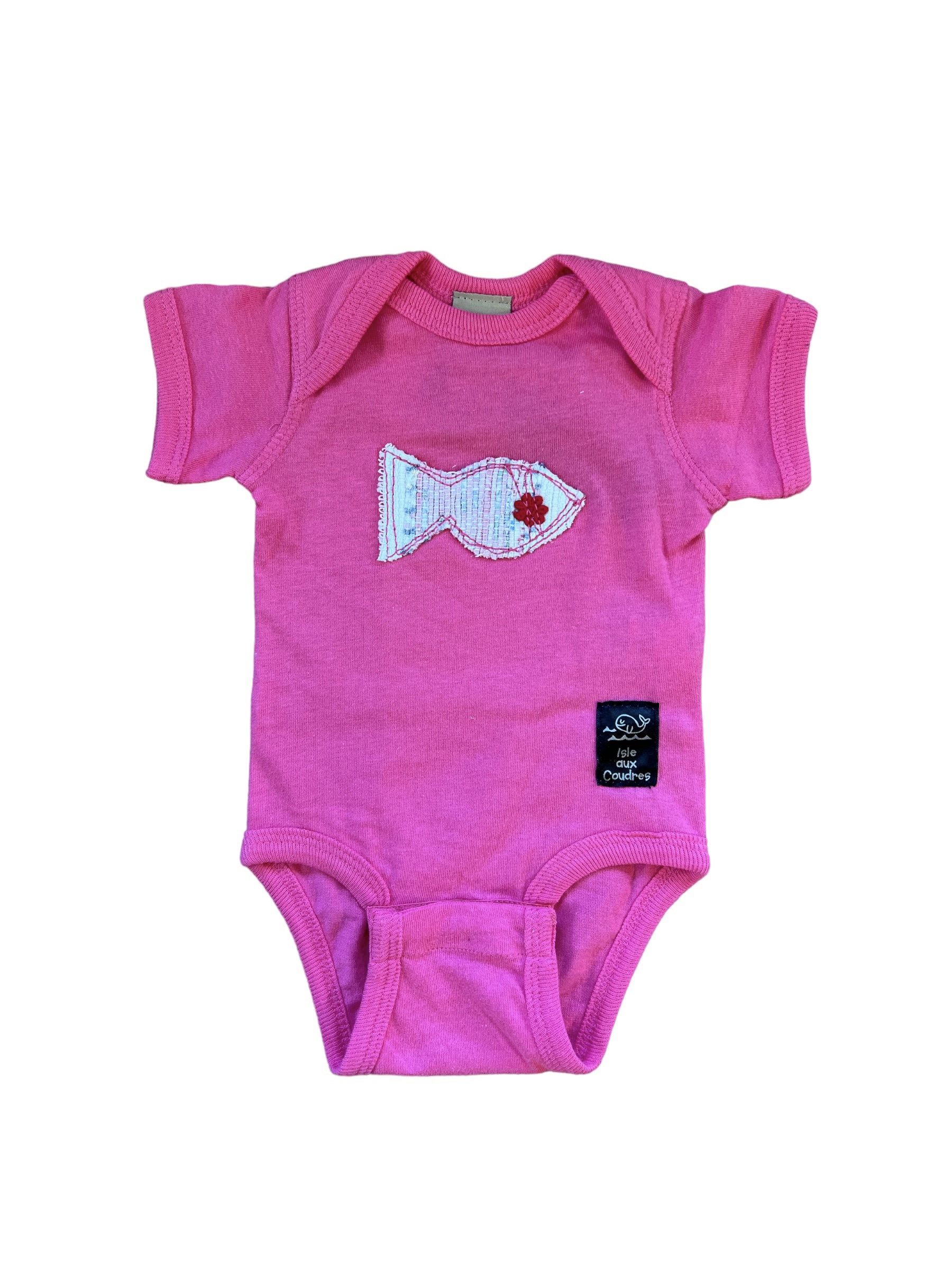 Barboteuse rose fuchsia avec poisson