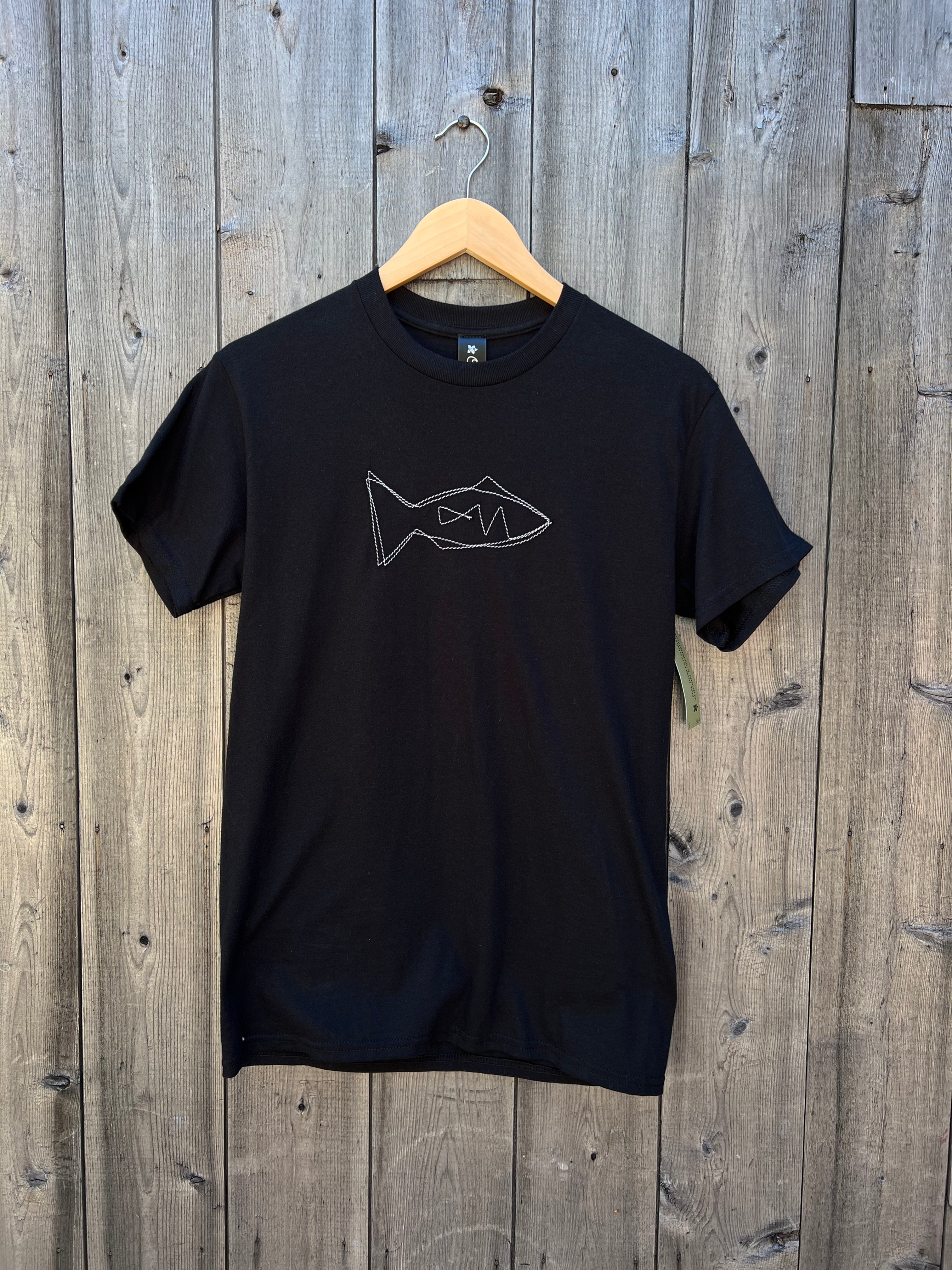 T-shirt unisexe noir avec poison cousu