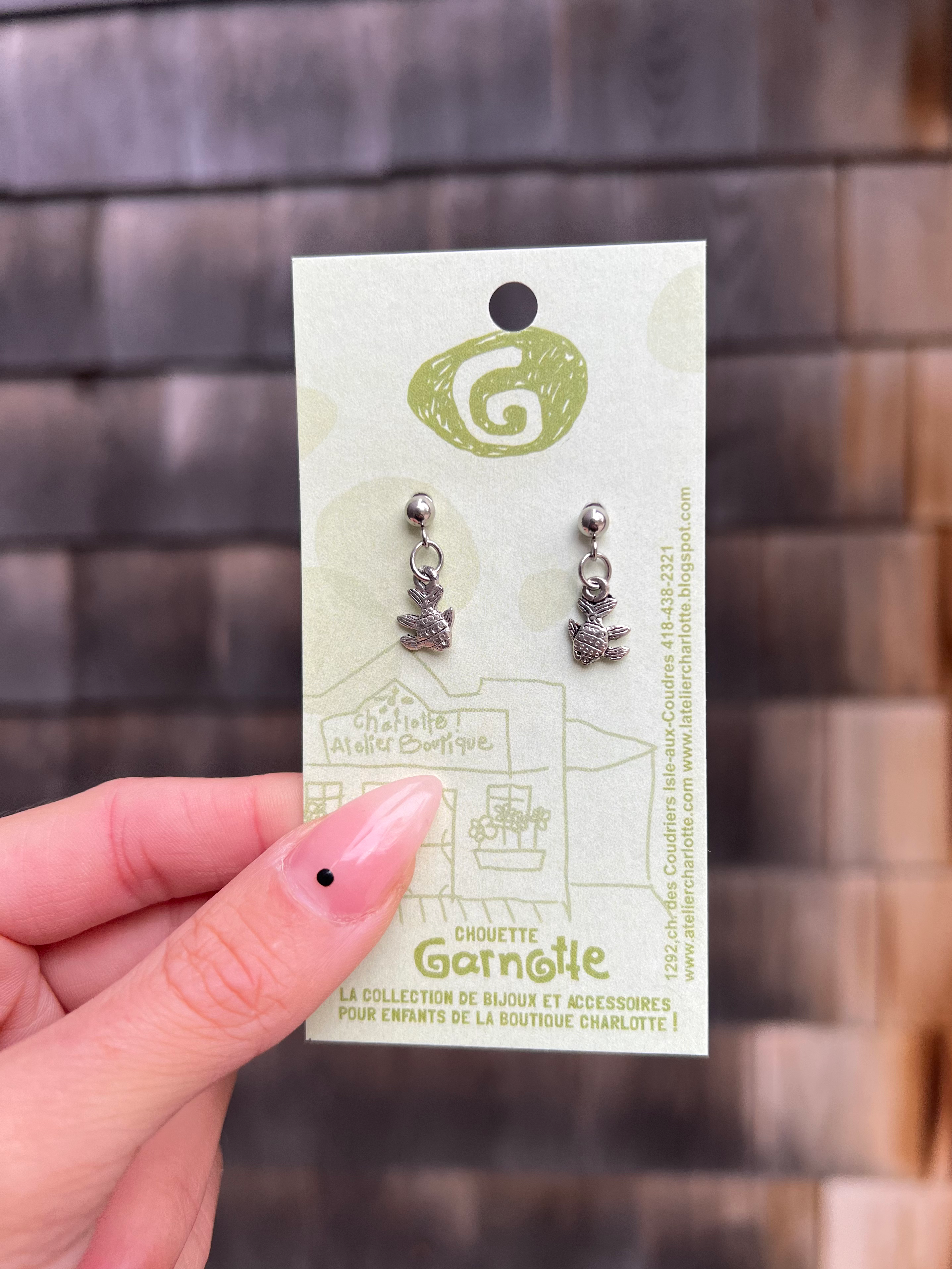 Boucles d'oreilles pour enfant avec poisson