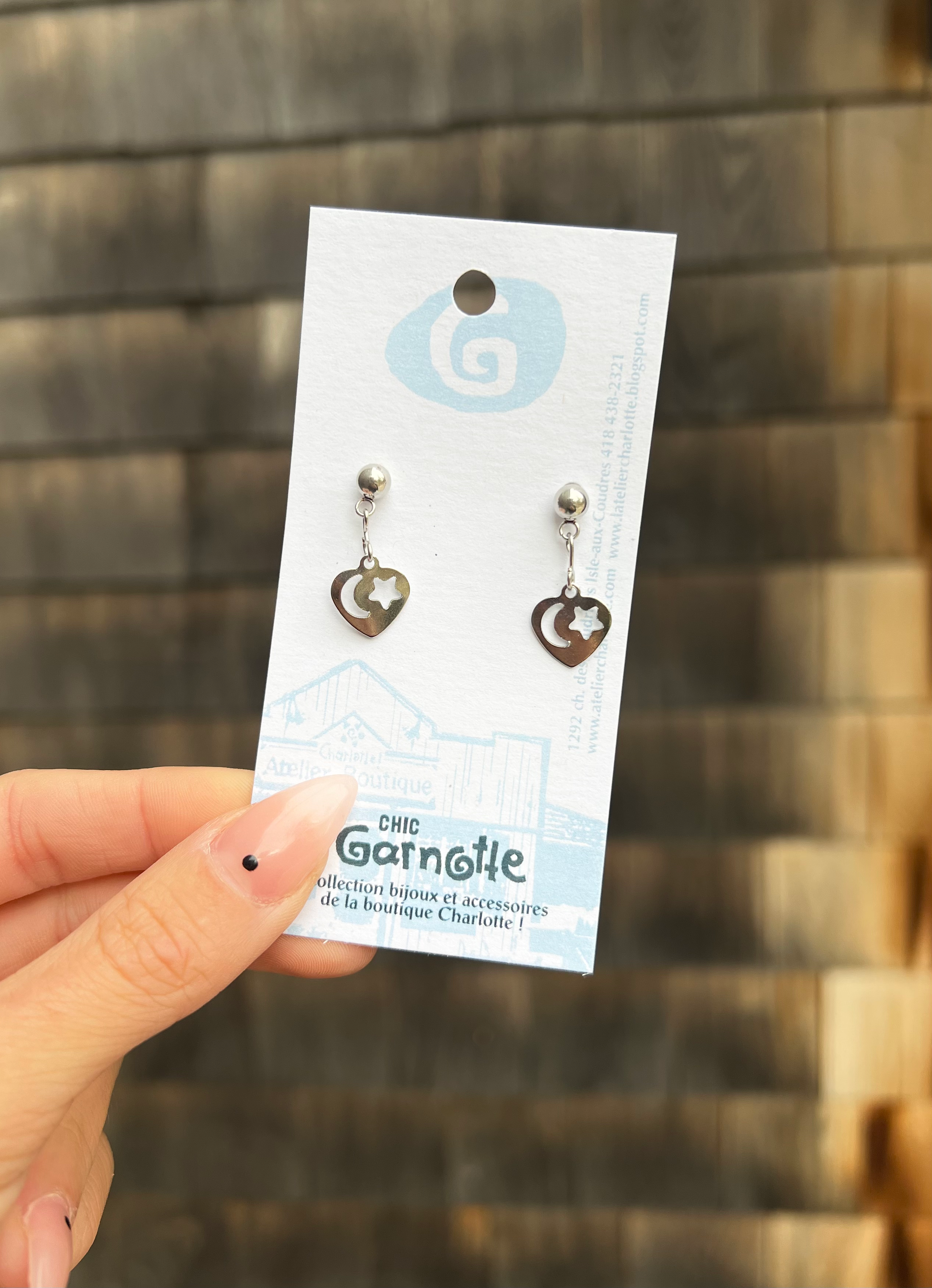 Boucles d'oreilles cœur astral