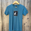Miniature : T-shirt bleu unisexe avec voilier en catalogne