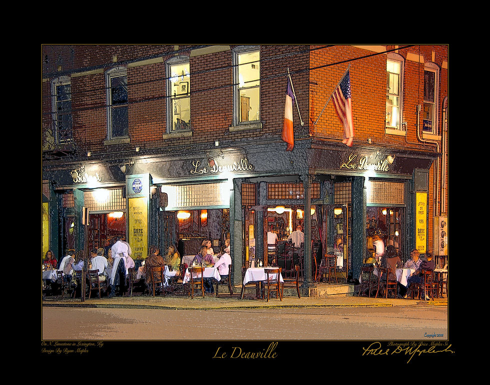 Thumbnail: Le Deauville 11x14 Kentucky fine art cityscape print capturing the Le Deauville French Bistro
