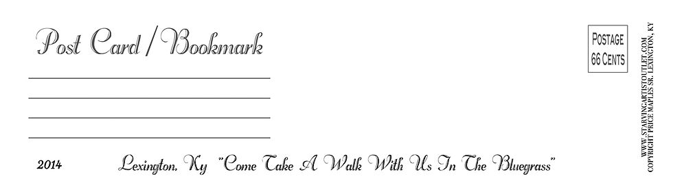 Behind The Scene Post Card/Bookmark Back Of Card