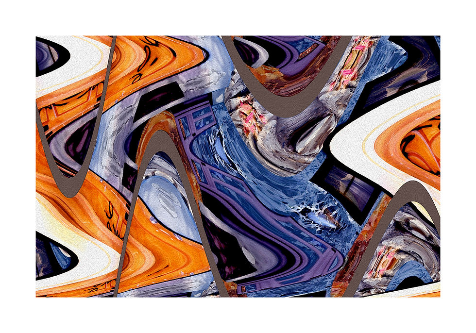Thumbnail: House 28x40 With Border is a contemporary modern abstract fine art print showcasing the inside of an abandoned home
