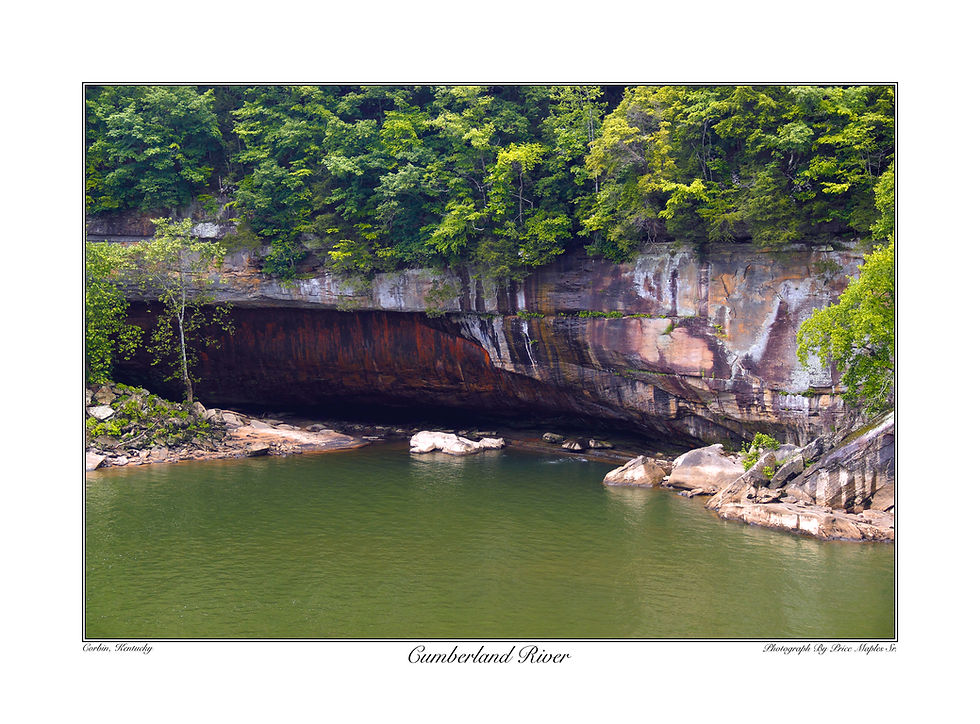 Cumberland River 17x23 Kentucky State Park landscape art print that captures a view of the Cumberland River