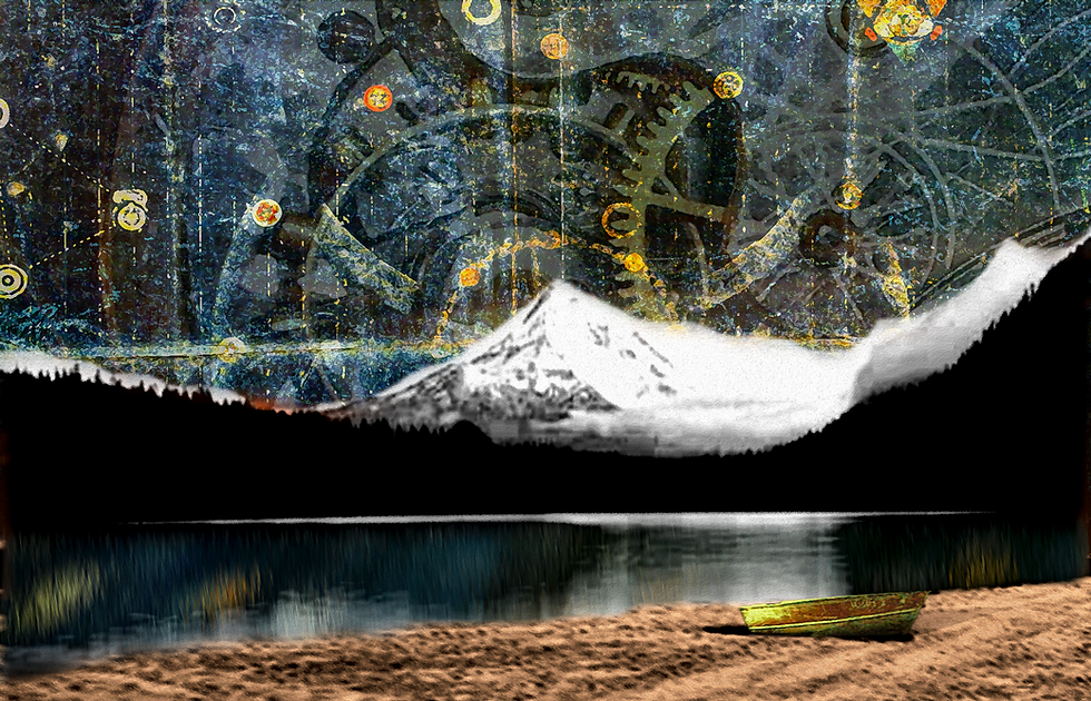 Thumbnail: Dream Seeker 9x14 Without Border contemporary modern abstract fine art print that depicts the surrealness of a dream
