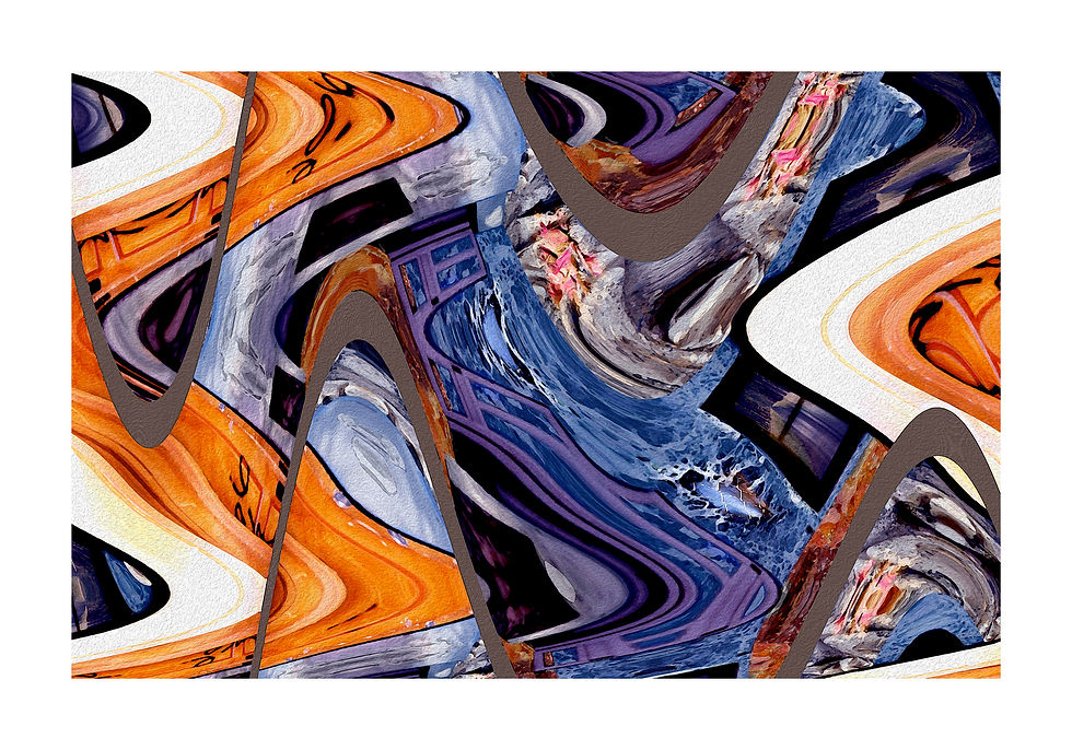Thumbnail: House 21x30 With Border is a contemporary modern abstract fine art print showcasing the inside of an abandoned home
