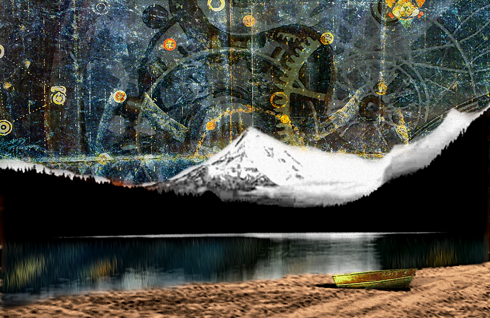 Thumbnail: Dream Seeker 26x40 Without Border contemporary modern abstract fine art print that depicts the surrealness of a dream