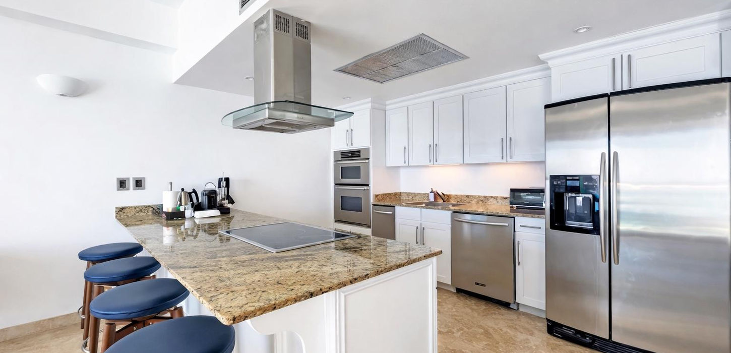 Modern kitchen at the cliff residence st maarten condos for sale