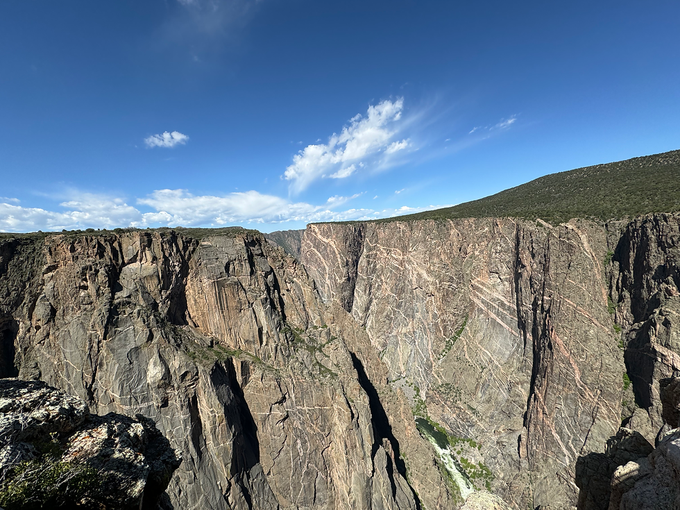 The Painted Wall is the highest sheer cliff in the state of Colorado (2250 feet)- The Black Canyon of the Gunnissen