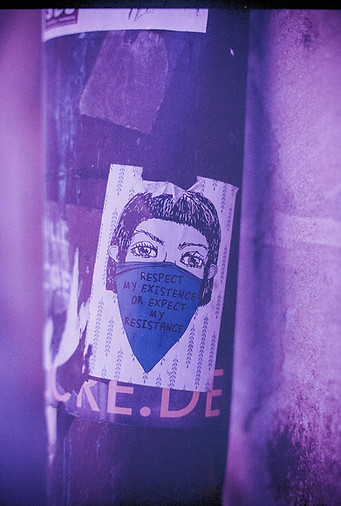 RESPECT MY EXISTENCE OR EXPECT MY RESISTANCE – Urban street art sticker. Made with Leica R