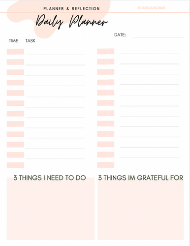 Daily Planner Reflection Jessica Haizman Daily Planner Reflection Jessica Haizman