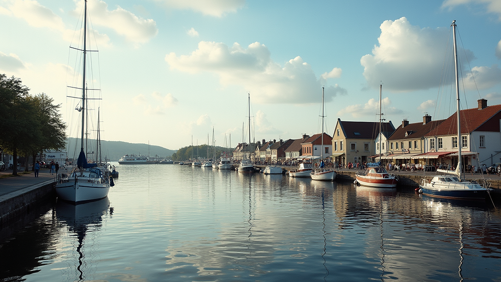 Wide angle view of St. Marys' scenic waterfront