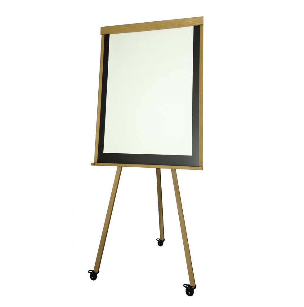 Miniaturbild: Design Flipchart Black, Vorderansicht mit Papier