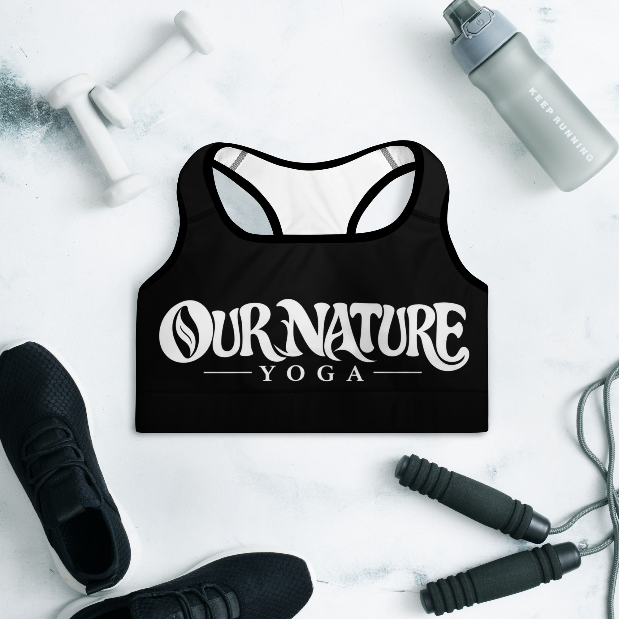 Black Our Nature Padded Sports Bra