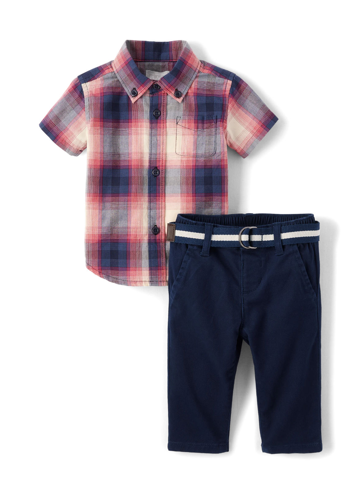 Baby Boys Plaid 2-Piece Outfit Set