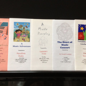 Yearly collection of students' concert brochures