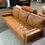 Thumbnail: 3 Seater Leather Lounge + Ottoman Set (Tan)