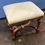 Thumbnail: Carved Timber Upholstered Bench Seat