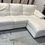 Thumbnail: White Leather Chaise Lounge Sofa