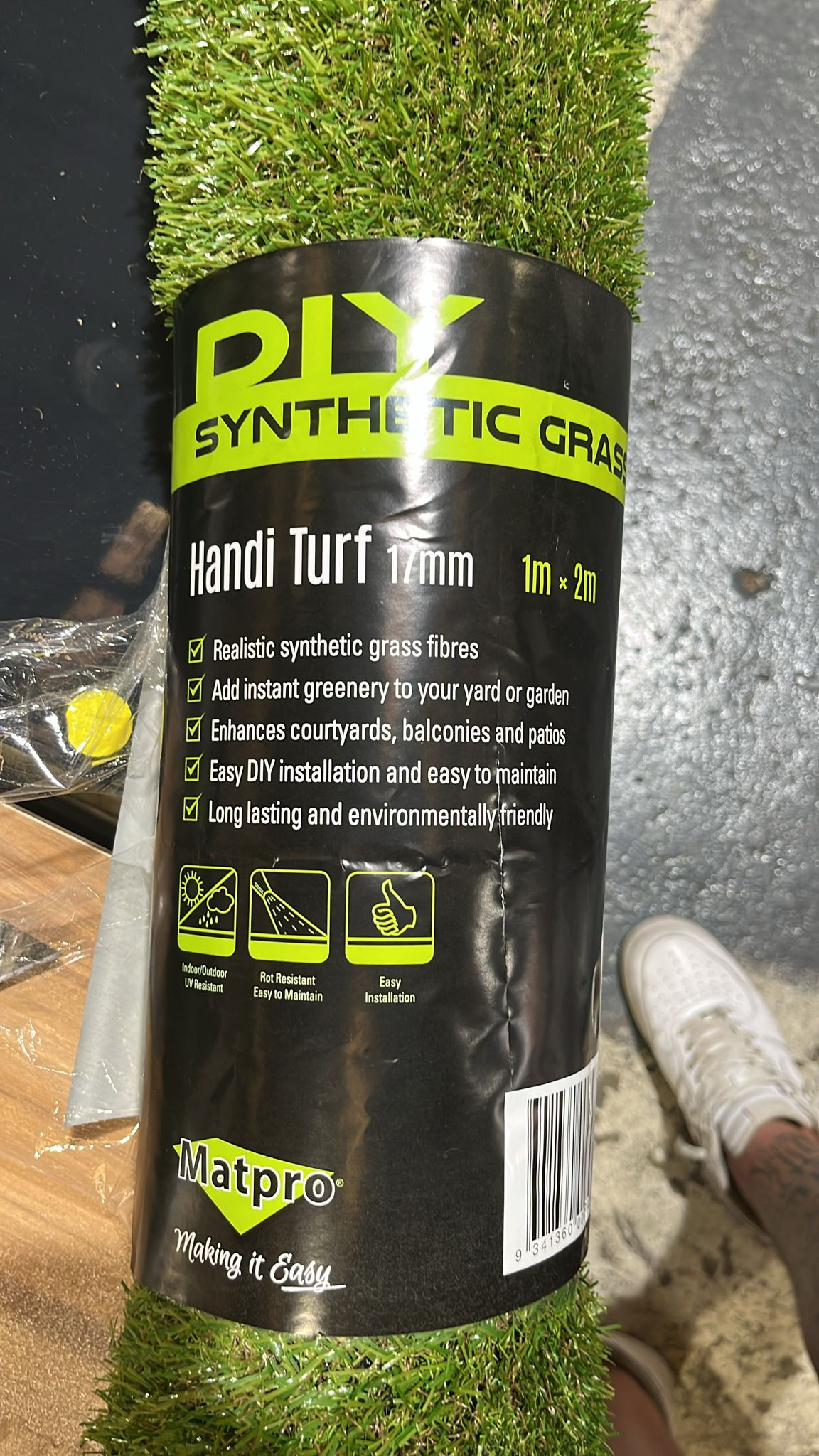 Matpro DIY Synthetic Grass Handi Turf 1m x 2m – 17mm (2 Available)