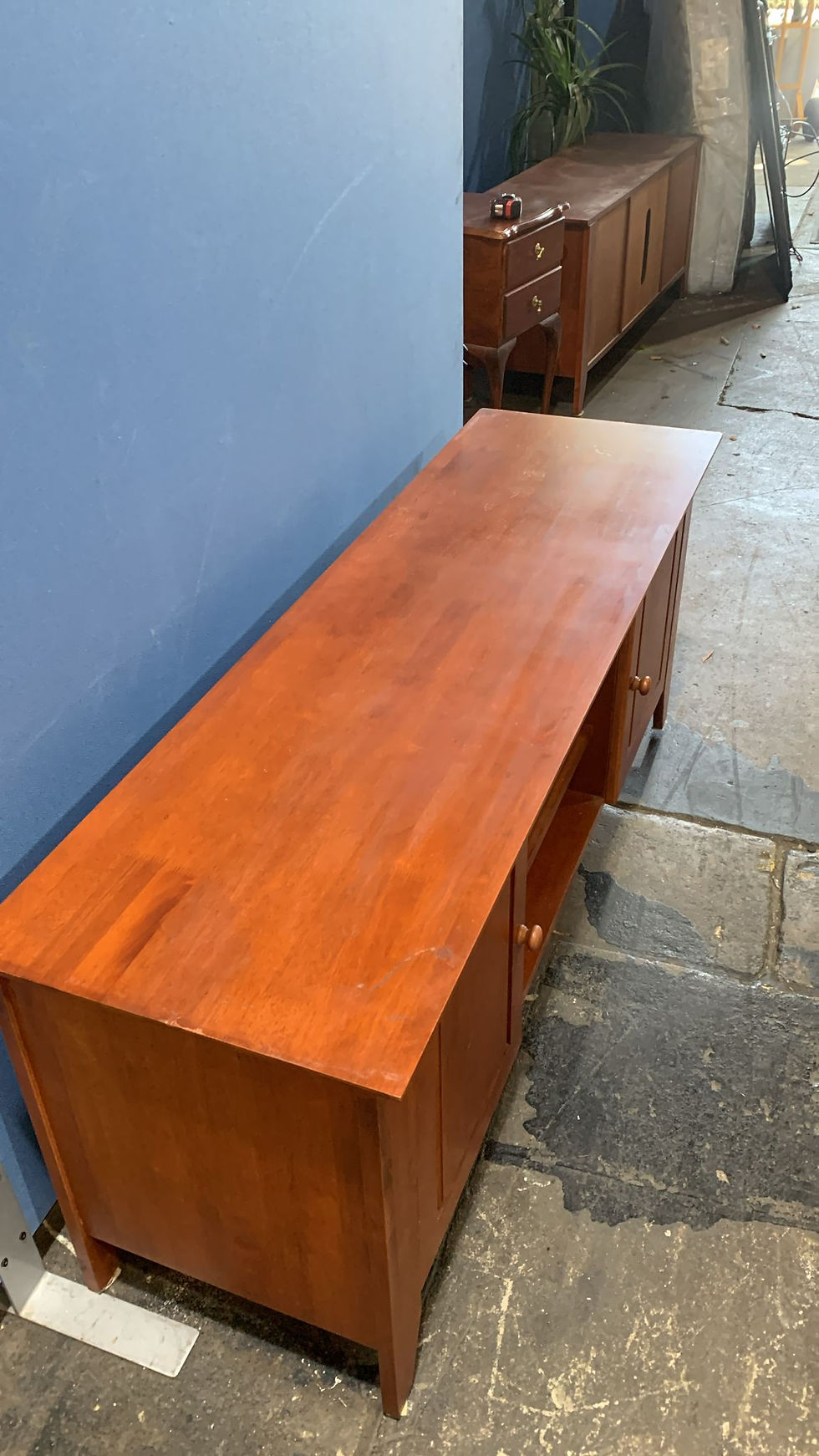 Thumbnail: Timber TV Unit / Entertainment Unit – 2 Doors + Open Shelving