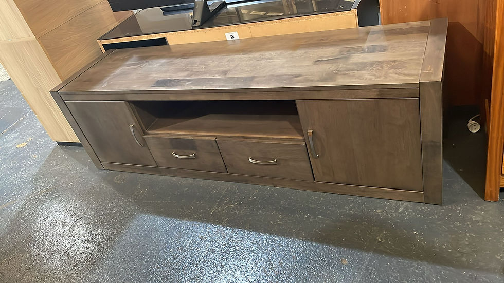 Thumbnail: Dark Timber TV Unit with Storage Drawers & Cabinets