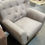 Thumbnail: Grey Tufted Fabric Armchair