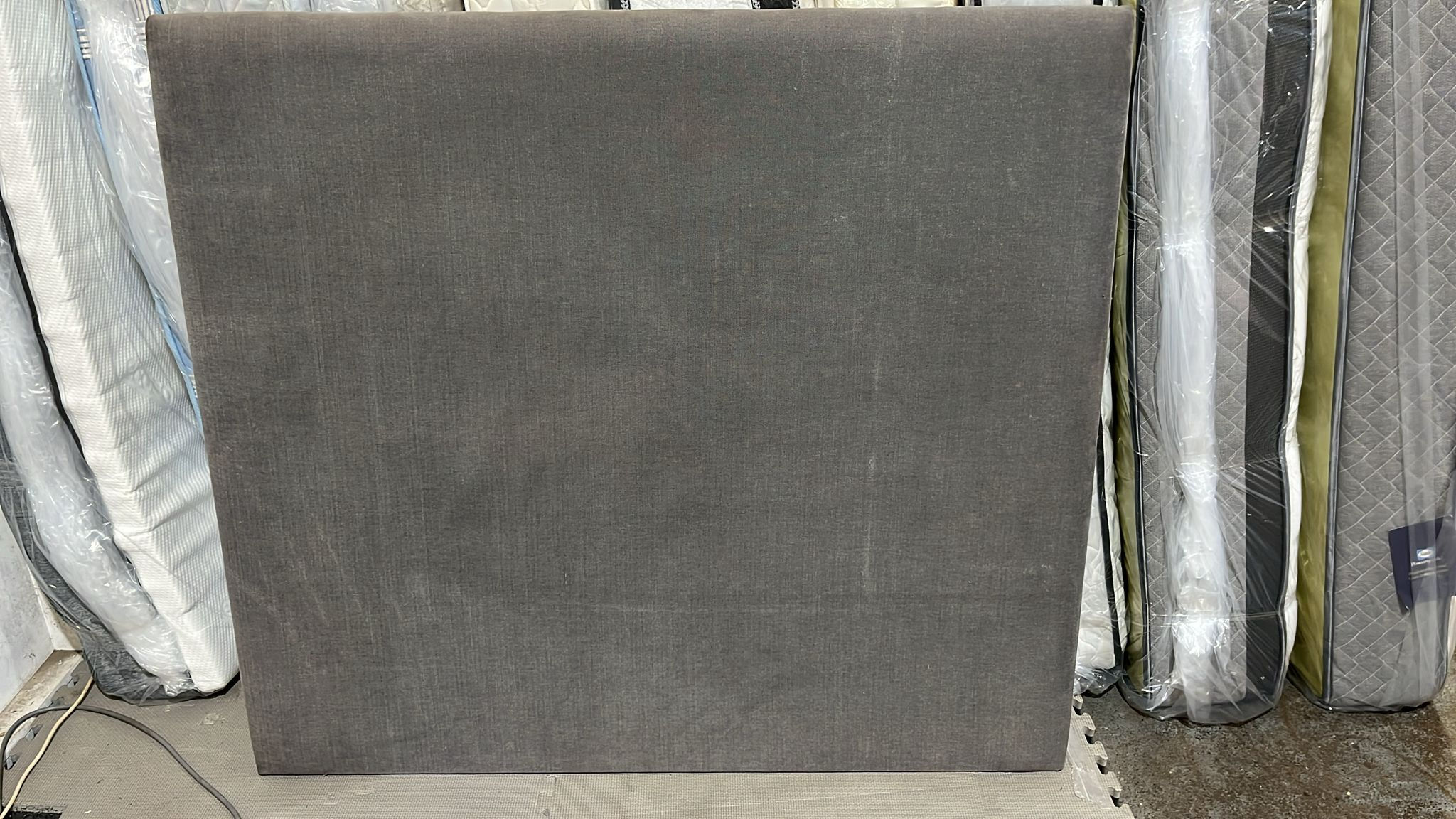 Double Upholstered Headboard – Grey Fabric