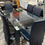 Thumbnail: Glass Dining Table with 6 Black Leather Chairs (7-Piece Set)