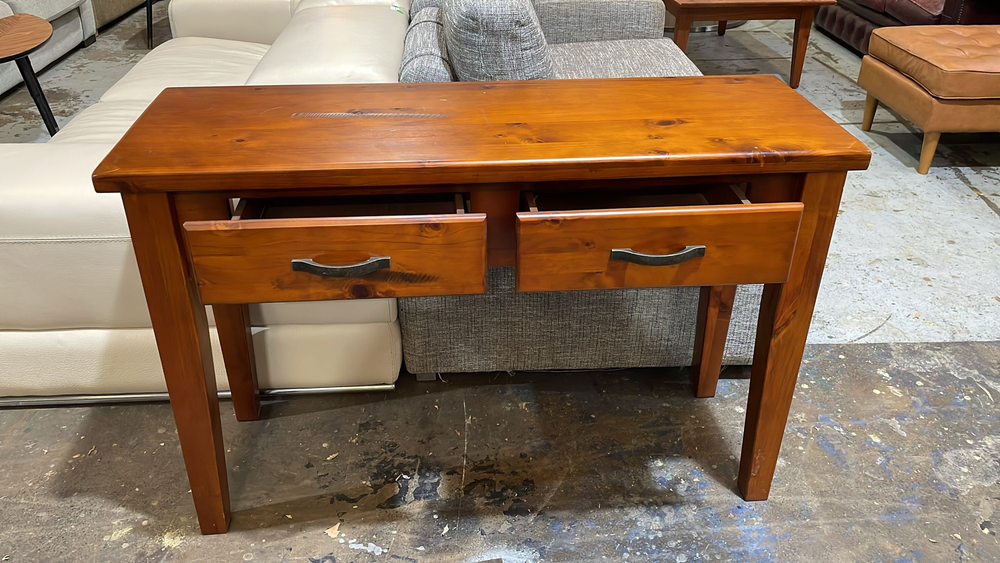 Solid Wood Console Table with Drawers