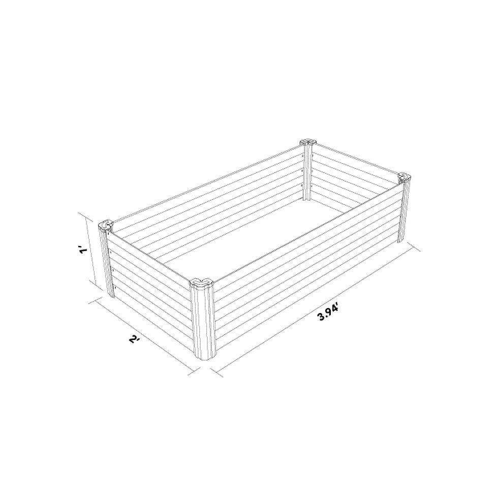 Thumbnail: 4 x 2ft Metal Rectangle Garden Bed