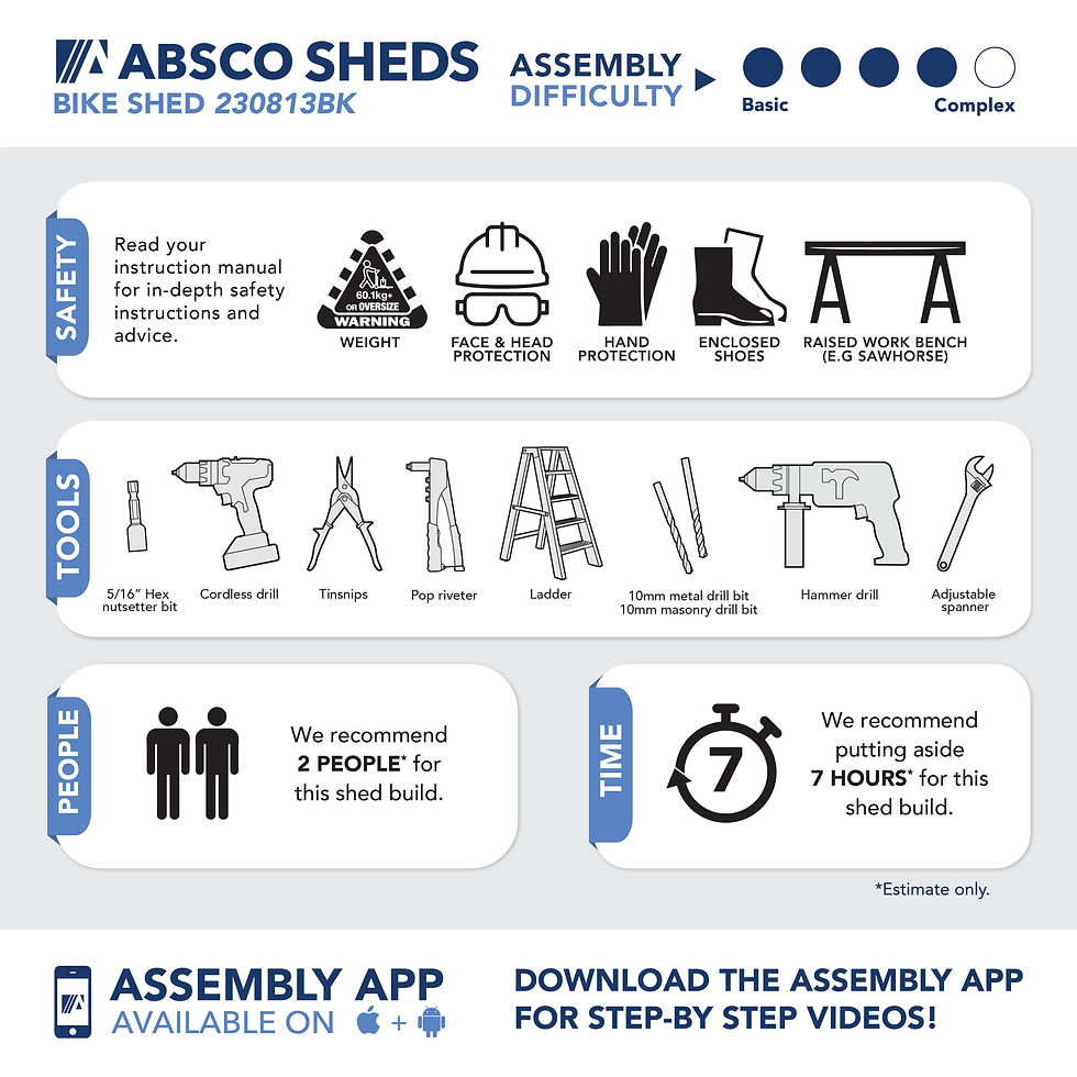 Thumbnail: 7 x 3ft Bike Shed Assembly Information