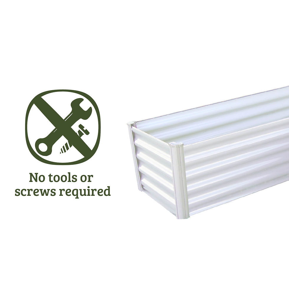 Thumbnail: 4 x 4 x 1ft Metal L Garden Bed Surfmist No Tools or Screws