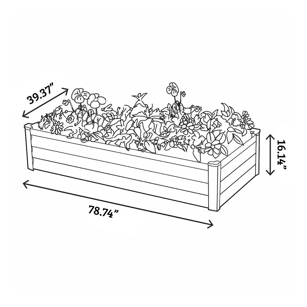 Thumbnail: 6 x 3ft Metal Rectangle Garden Bed Dimensions