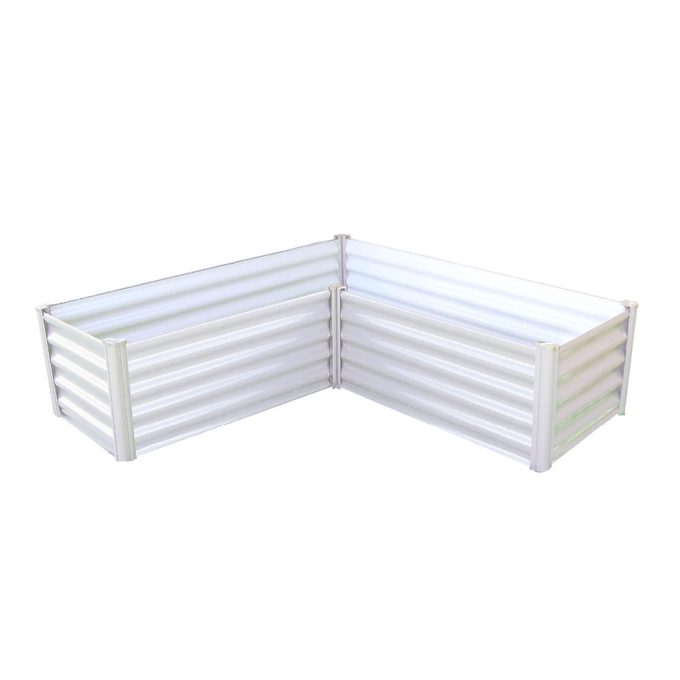 Thumbnail: 4 x 4 x 1ft Metal L Garden Bed Surfmist 