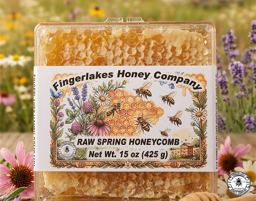 Thumbnail: raw spring wildflower cut honeycomb