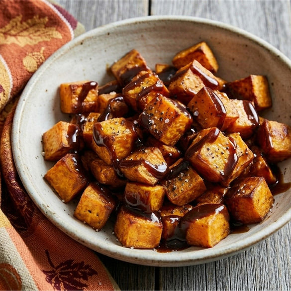 Chocolate Honey Roasted Sweet Potatoes