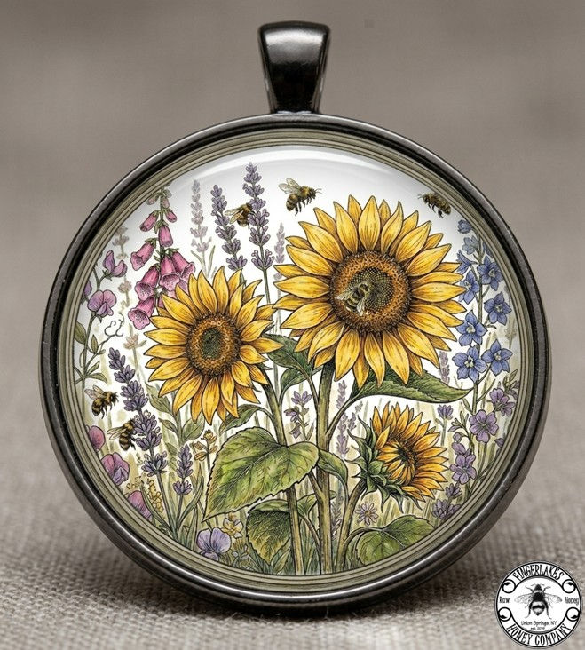 sunflower honey bee charm
