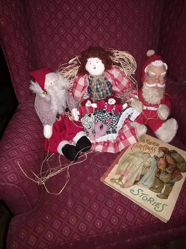 my favorite santa doll on the right