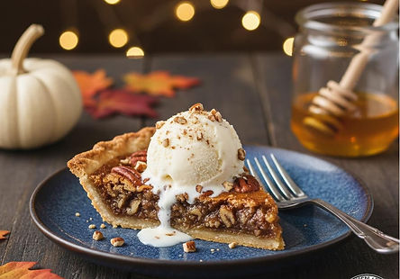 Honey Pecan Pie with Honey Ice Cream