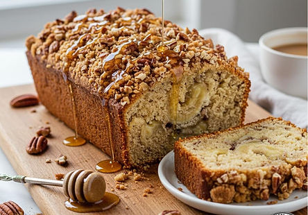 Honey Banana Bread With Pecan Crumble