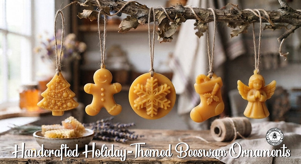 holiday themed beeswax ornaments