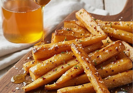 Roasted Parsnips with Spicy Honey Butter