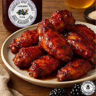 Honey Blackberry Glazed Chicken Wings