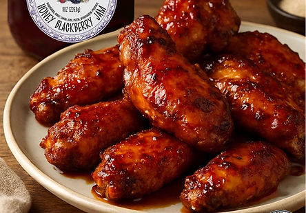 Honey Blackberry Glazed Chicken Wings