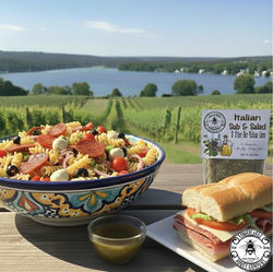 italian sub and salad with logo