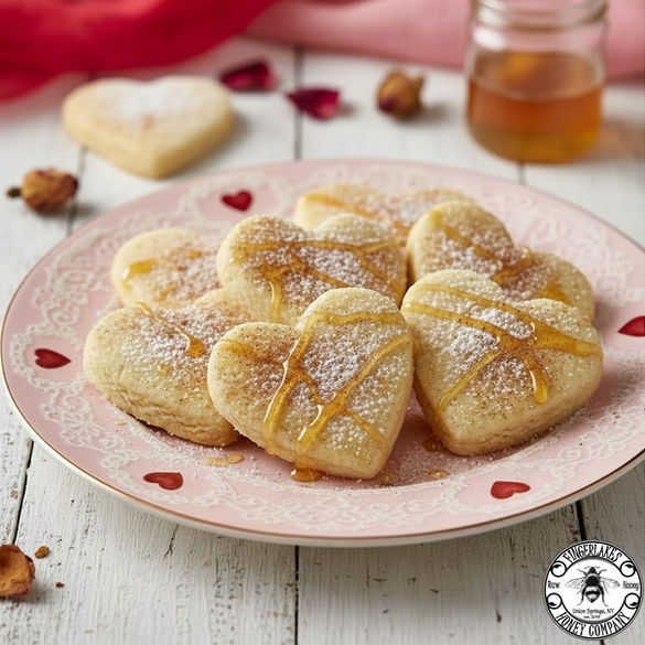 Honey Cinnamon Shortbread Valentines Cookies